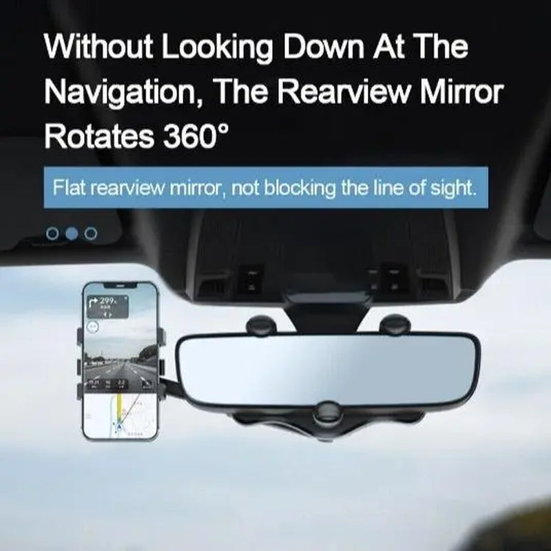 FUDUOO Car Phone Holder, Mobile Phone Holder for Rearview Mirrors, 360° Rotatable & Retractable, Multifunctional Automotive Accessories, Suitable for Any Vehicle Model