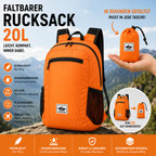 Faltbarer Premium Rucksack 20L – Ultraleicht & Wasserdicht