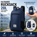 Faltbarer Premium Rucksack 20L – Ultraleicht & Wasserdicht