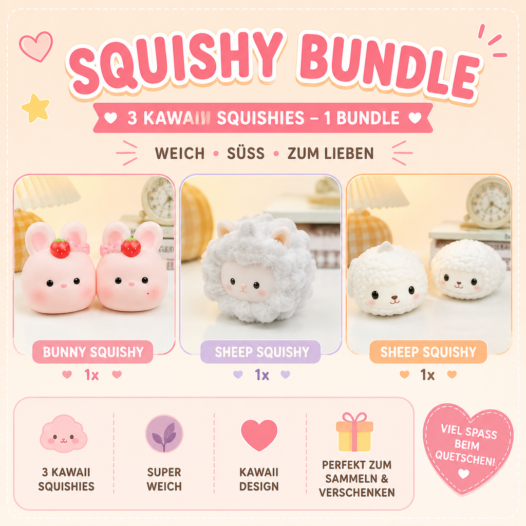 Kawaii Squishy Bundle 3 Stück