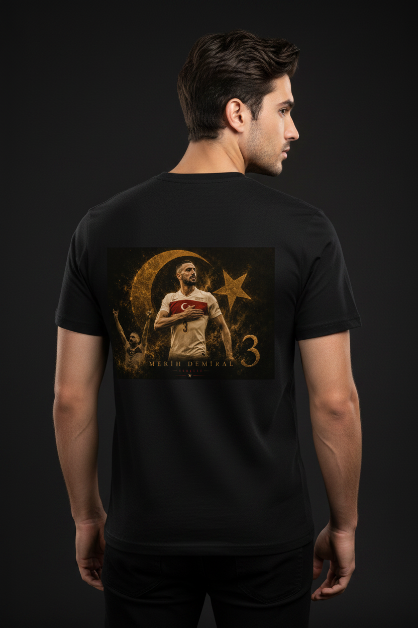 Merih Demiral Gold Edition Organic Shirt Men Männer Schwarz