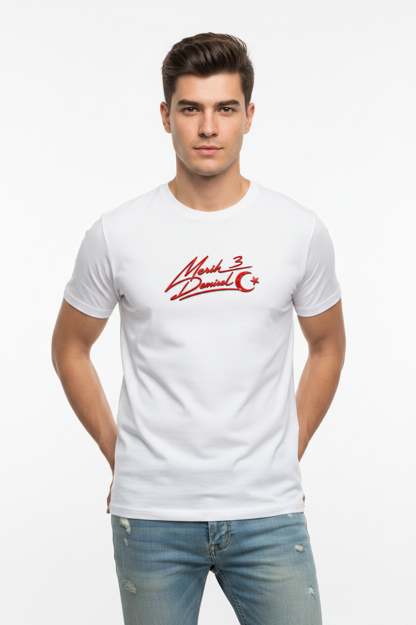 Merih Demiral Red Edition Organic Shirt Men Männer Weiß