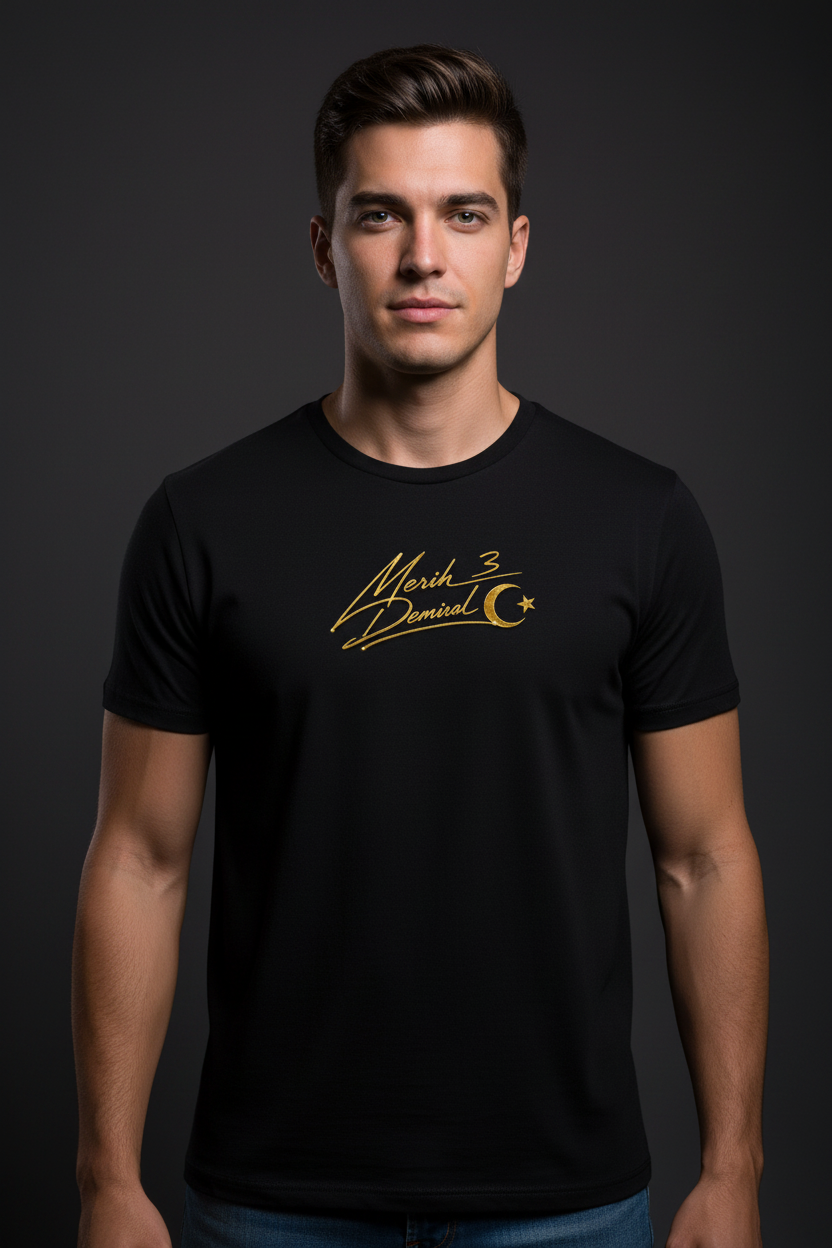 Merih Demiral Gold Edition Organic Shirt Men Männer Schwarz