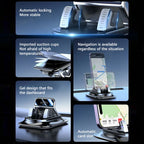 Car Phone Mount anti Slip Silicone Dashboard Phone Holder 360-Degree Free Rotation Universal Head-Up Navigation Holder
