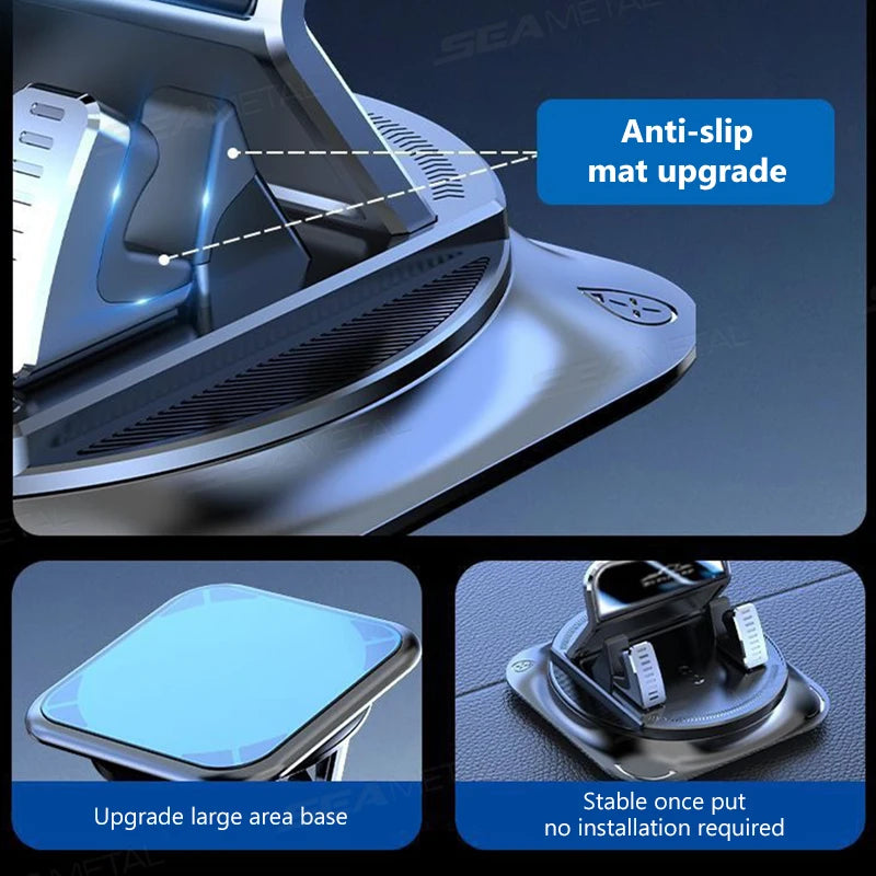 Car Phone Mount anti Slip Silicone Dashboard Phone Holder 360-Degree Free Rotation Universal Head-Up Navigation Holder