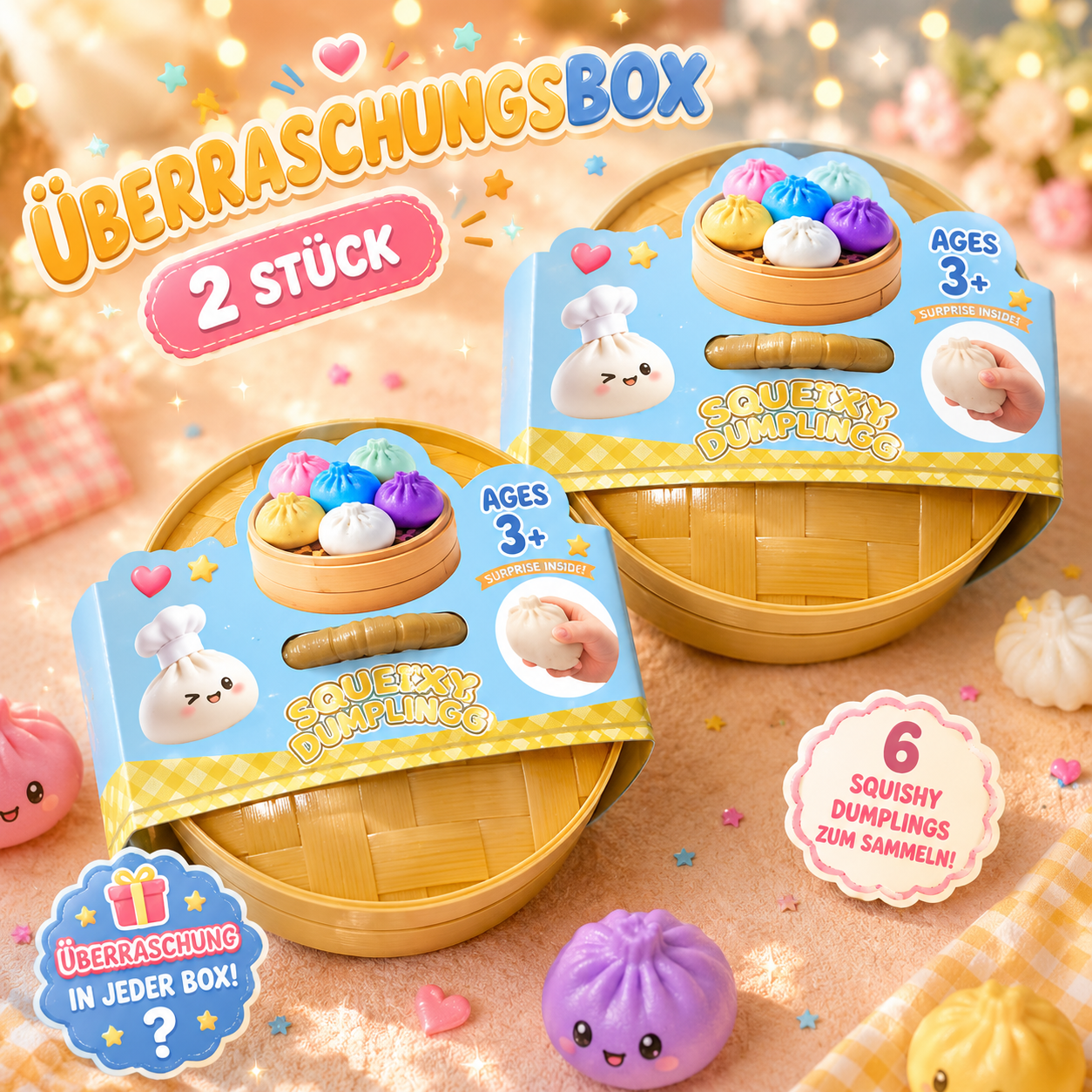 Glitzer Dumpling Überraschungsbox – 6 Farben zum Sammeln!