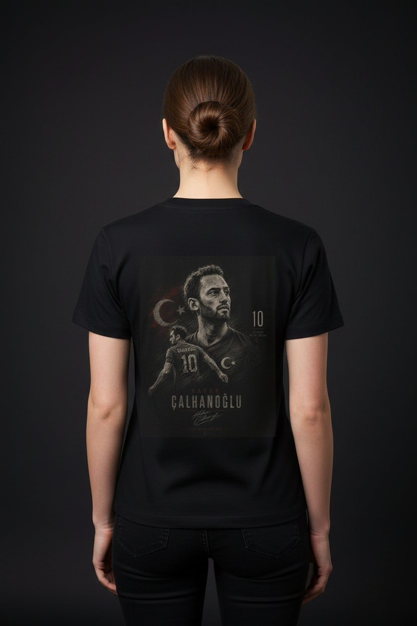 Hakan Calhanoglu Red Edition Organic Shirt Women Damen Schwarz
