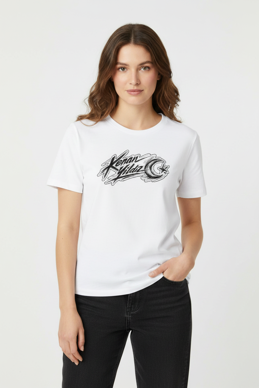 Kenan Yildiz Black-White Edition Organic Shirt Women Damen
