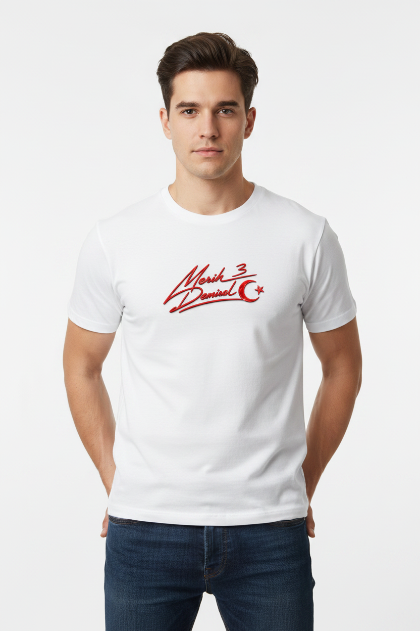 Merih Demiral Red Edition Organic Shirt Men Männer Weiß