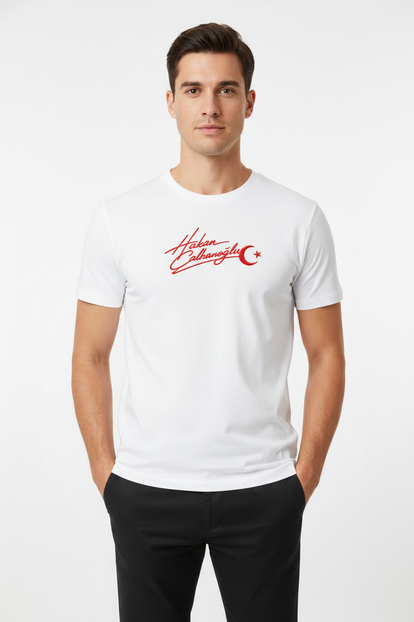 Hakan Calhanoglu Red Edition Organic Shirt Men Männer Weiß