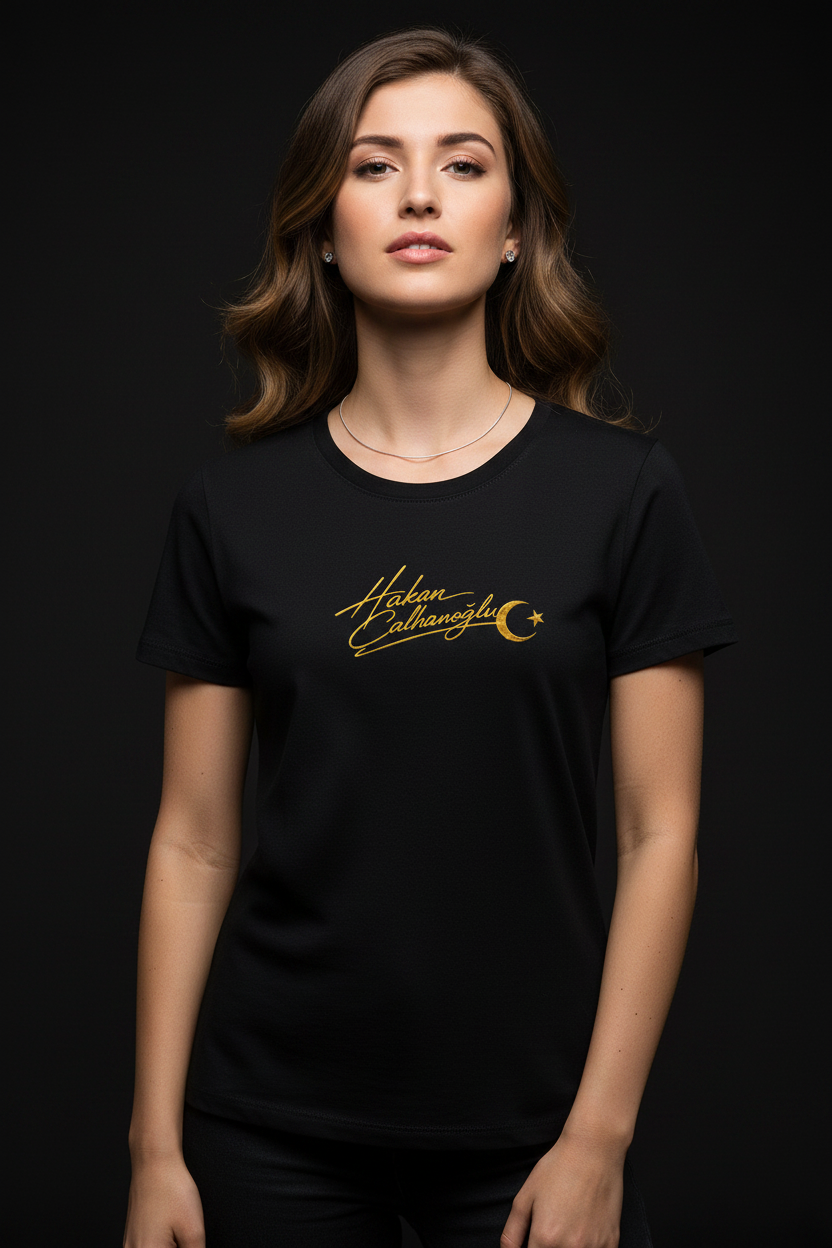 Hakan Calhanoglu Red Edition Organic Shirt Women Damen Schwarz