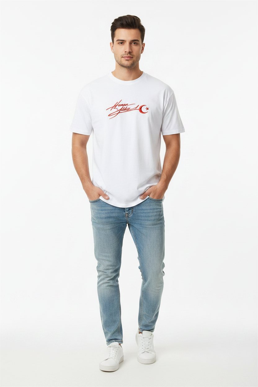 Kenan Yildiz Red Edition Organic Shirt Men Männer Weiß